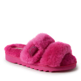 Dearfoams Womens Benalla Genuine Shearling Slide — US 10 — Size paradise pink — Width Regular — Front View