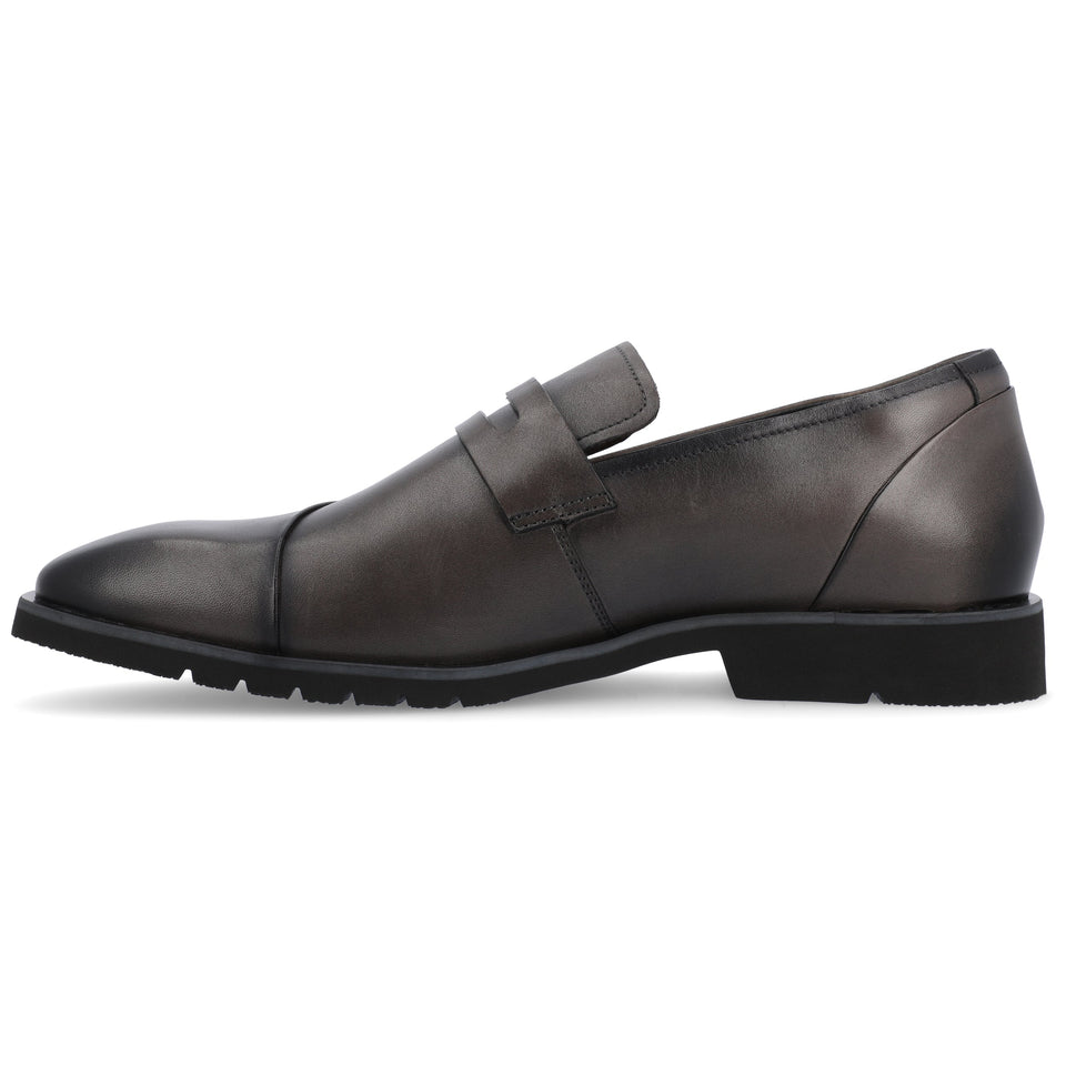 Thomas & Vine Zenith Chisel Toe Penny Loafer — US 9 — Size charcoal — Width Regular — Side View