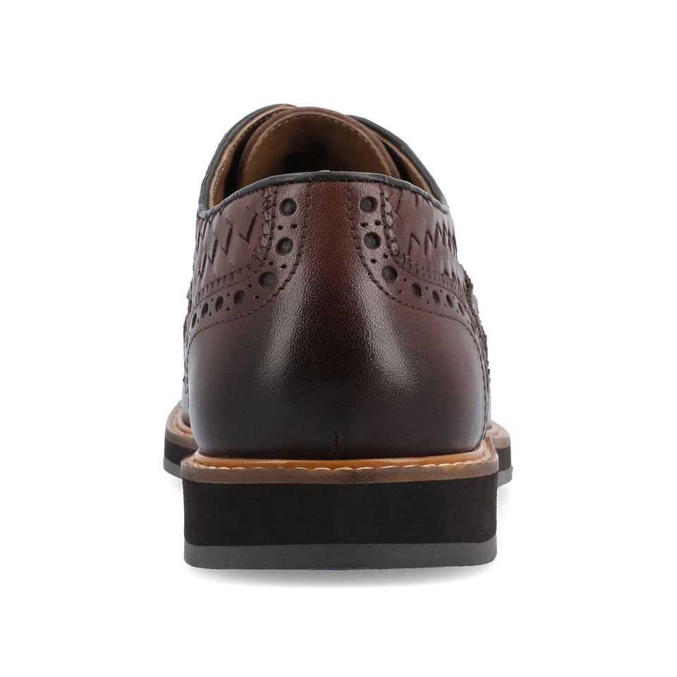 Thomas & Vine Radcliff Wide Width Woven Wingtip Derby — US 11 — Size brown — Width Wide — Back View