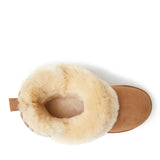 Fireside By Dearfoams Women's Perth Genuine Shearling Foldover Boot — US 8.5 — Size chestnut — Width Regular — Back View