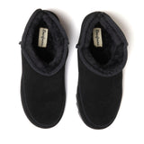 Dearfoams Women's Gretchen Genuine Suede Mini Bootie — US 6 — Size black — Width Regular — Top View