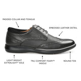 Thomas & Vine Savage Embossed Wingtip Derby — US 10 — Size charcoal — Width Regular — Detail View