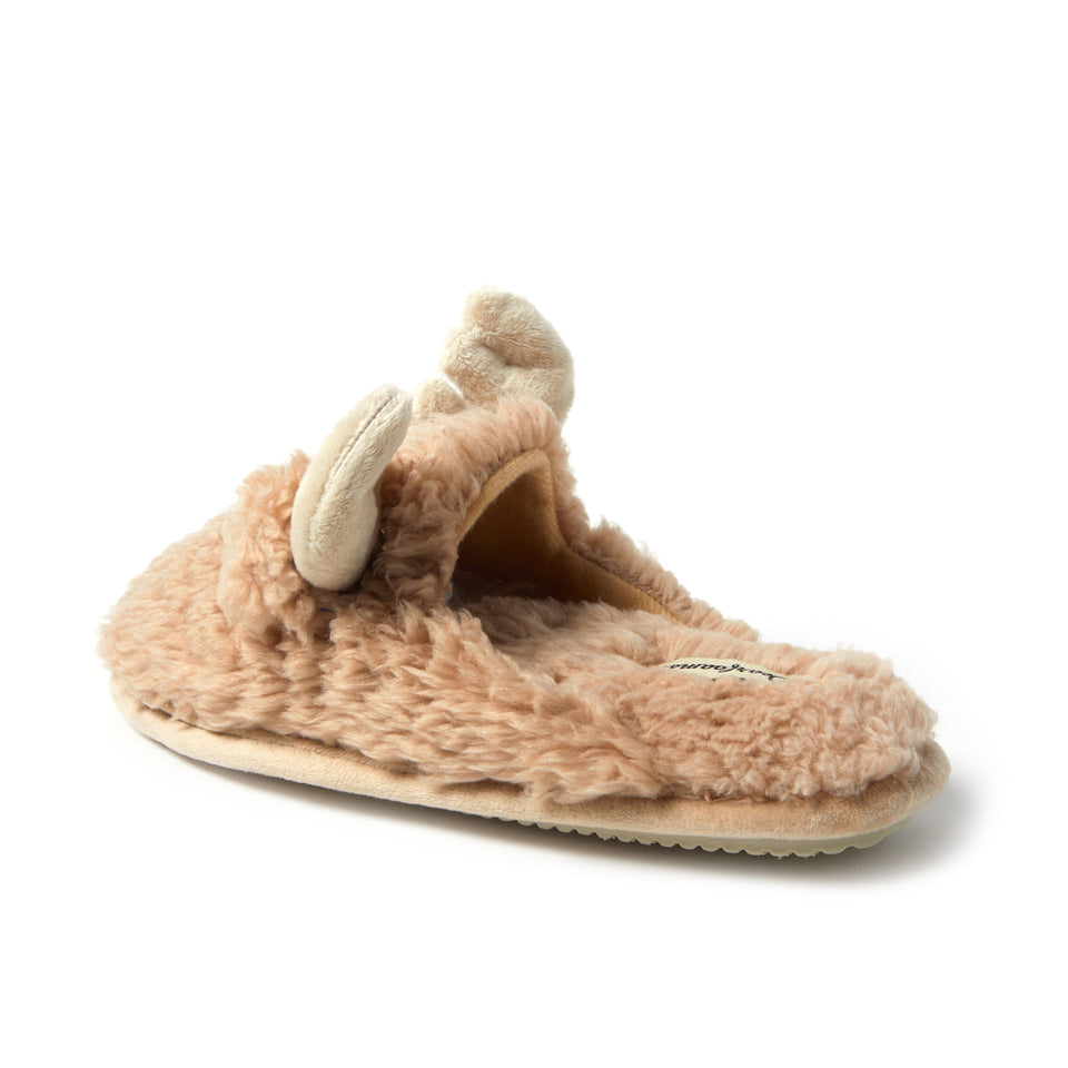 Dearfoams Womens Shay Scuff with Applique — XLarge — Size latte — Width Regular — Top View