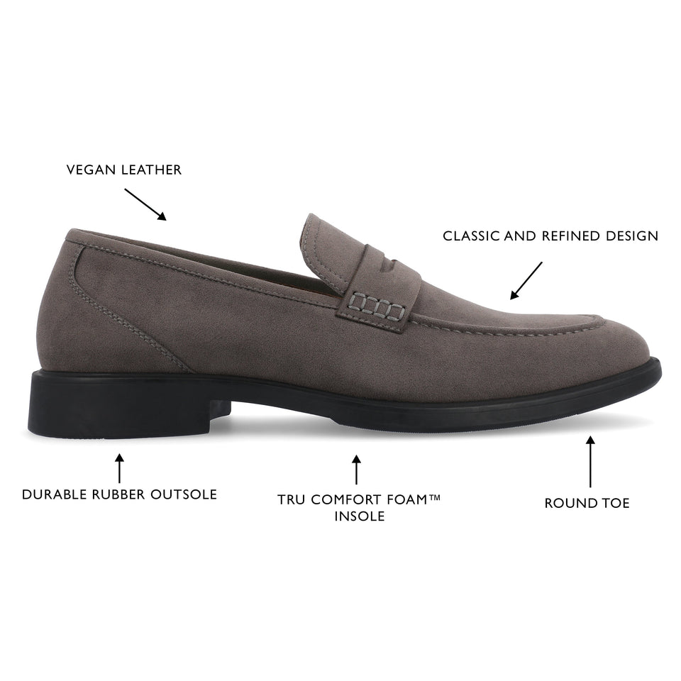 Vance Co. Keith Wide Width Penny Loafer — US 12 — Size grey — Width Wide — Detail View