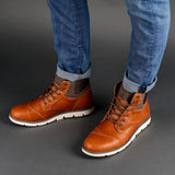 Territory Raider Wide Width Cap Toe Ankle Boot — US 10.5 — Size brown — Width Wide — Lifestyle View