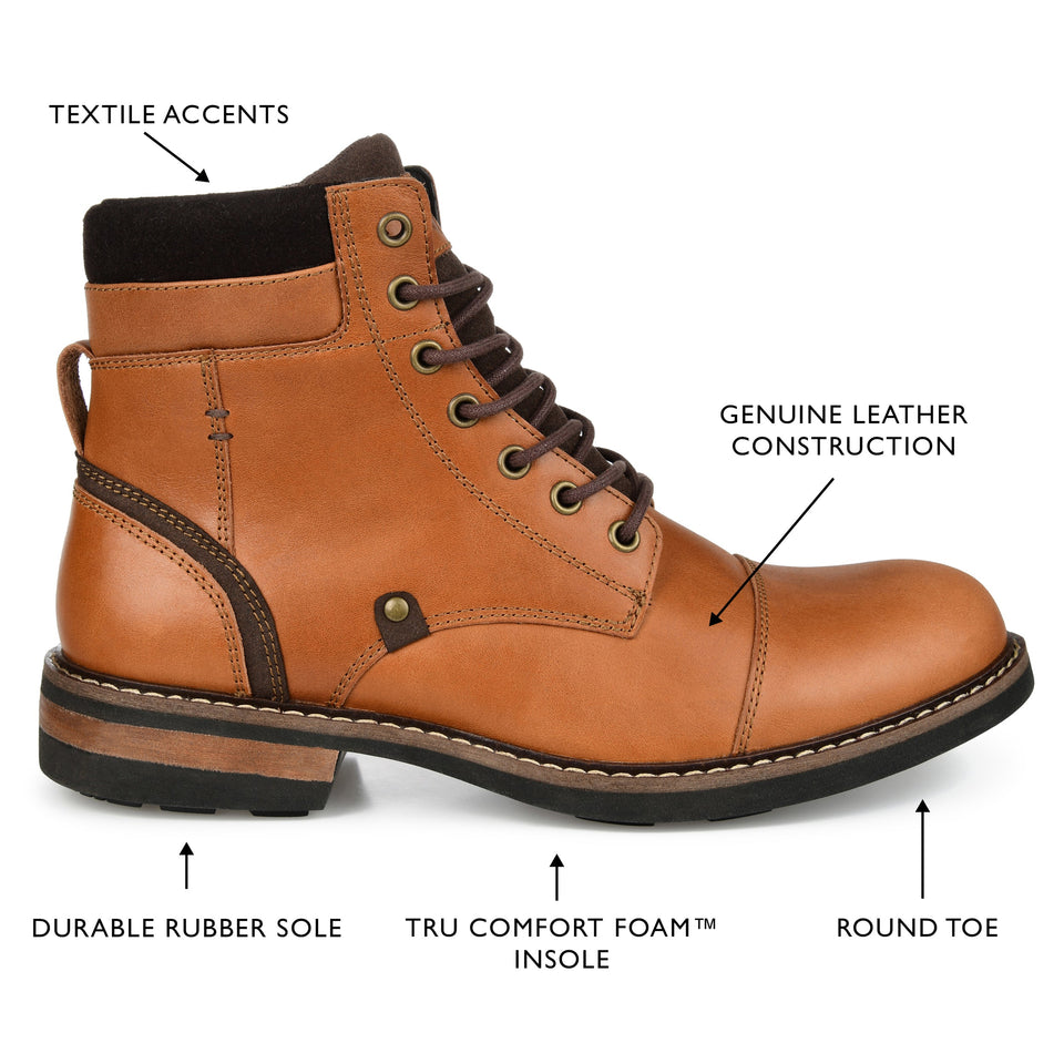 Territory Yukon Wide Width Cap Toe Ankle Boot — US 8 — Size brown — Width Wide — Detail View