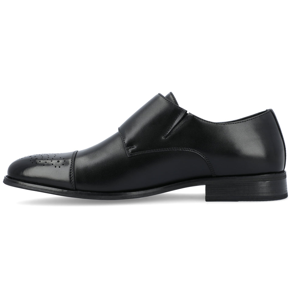 Vance Co. Atticus Wide Width Double Monk Strap Dress Shoe — US 9.5 — Size black — Width Wide — Side View